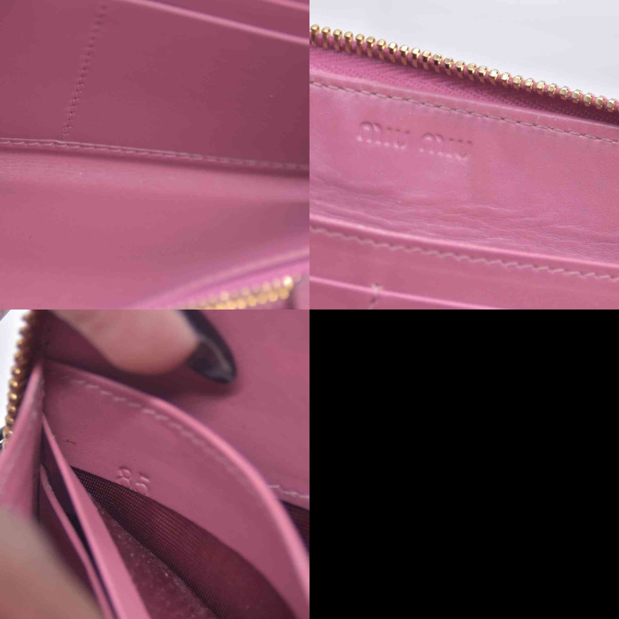 $545 Miu Miu  Vernice Crocodile Embossed Calfskin Zip Around Wallet Antico CONSIGNMENT