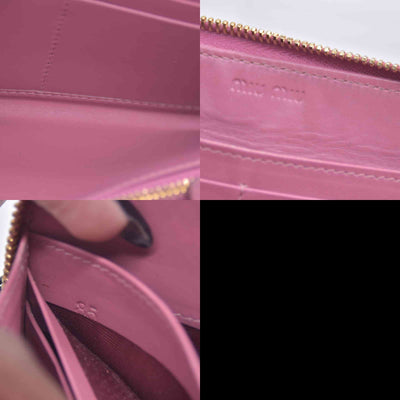 $545 Miu Miu  Vernice Crocodile Embossed Calfskin Zip Around Wallet Antico CONSIGNMENT
