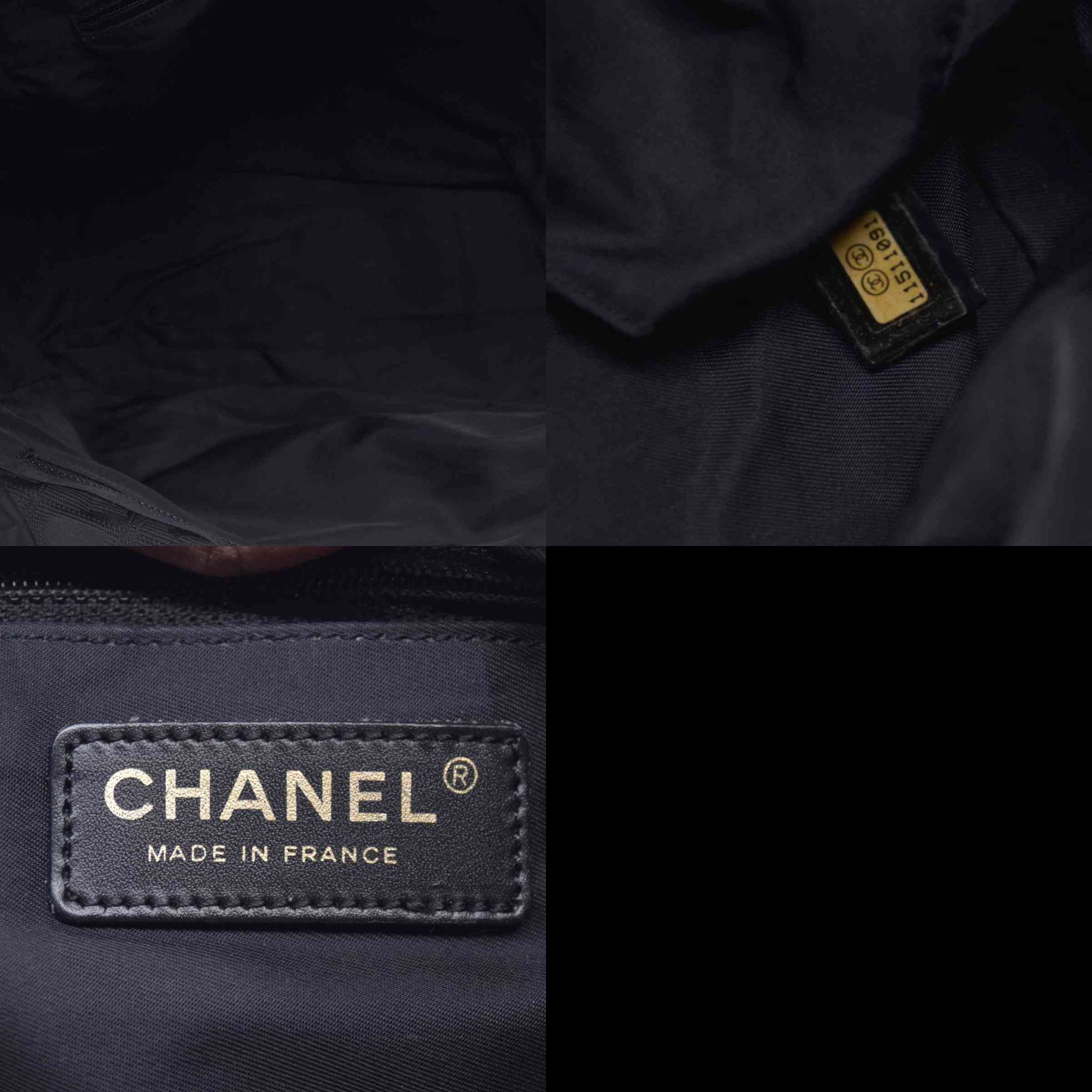 $1150 CHANEL Travel Line Jacquard Canvas Tote Bag Black CONSIGNMENT 10021352