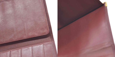 Must de Cartier Leather Long Bifold Wallet Bordeaux