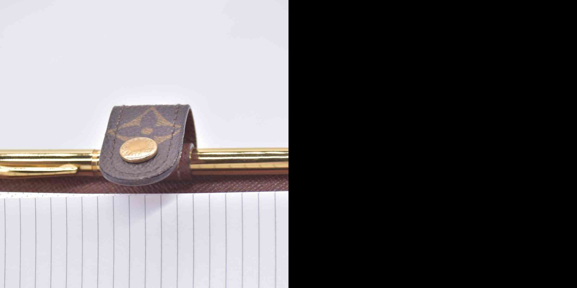 $415 2001 LOUIS VUITTON Monogram Agenda PM Small Ring Planner Cover Brown CA1011 CONSIGNMENT 10021429