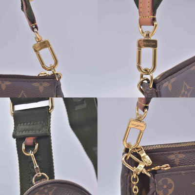 $2930 RFID Louis Vuitton Monogram Multi Pochette Accessories Kaki CONSIGNMENT