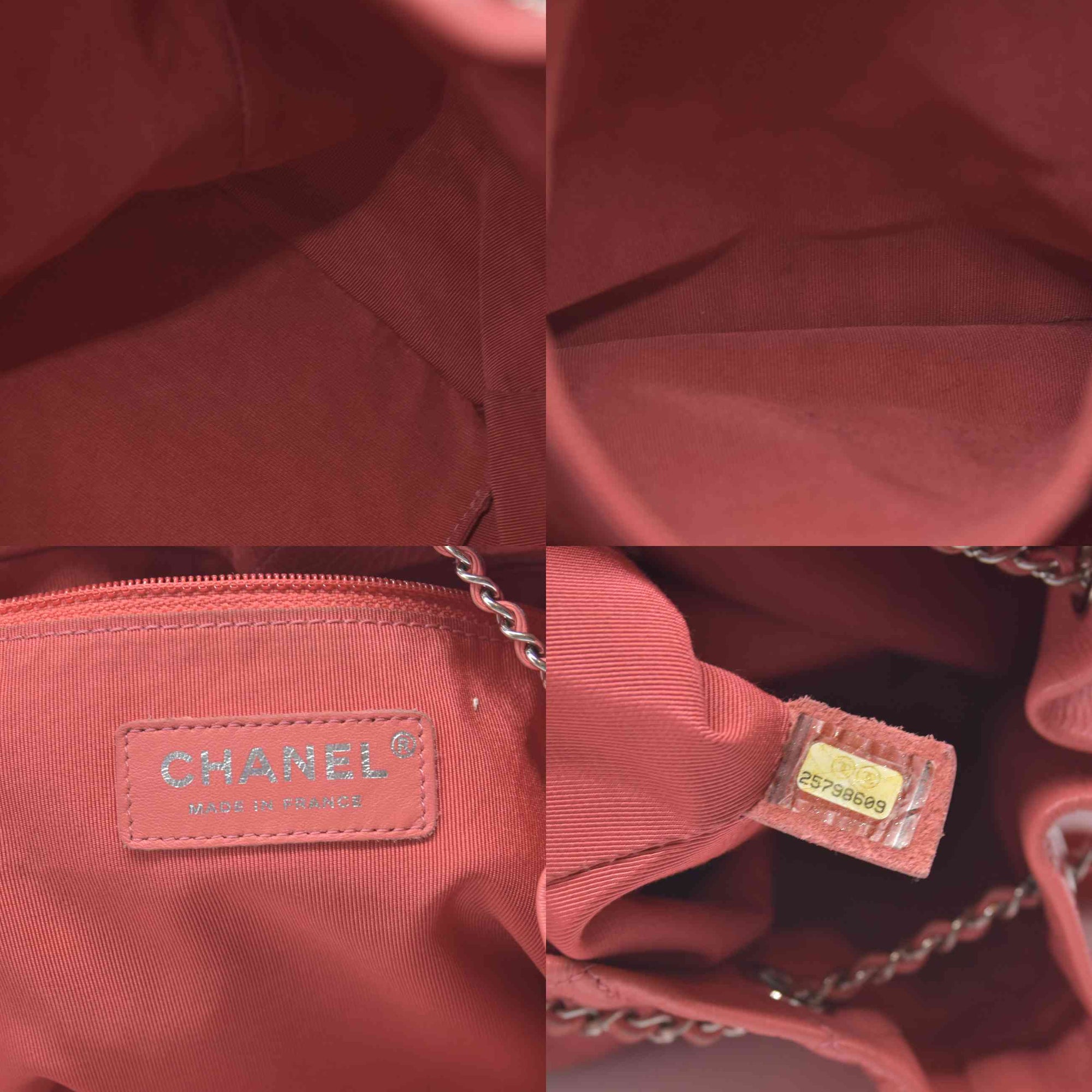 $4500 Chanel Pink CC Chain Drawstring Bucket Bag Leather