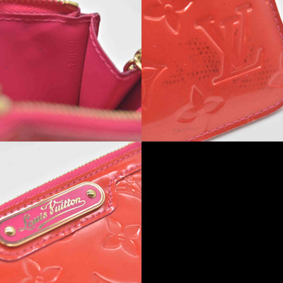 $390 2009 Louis Vuitton Monogram Vernis Key Pouch Pink CA1049
