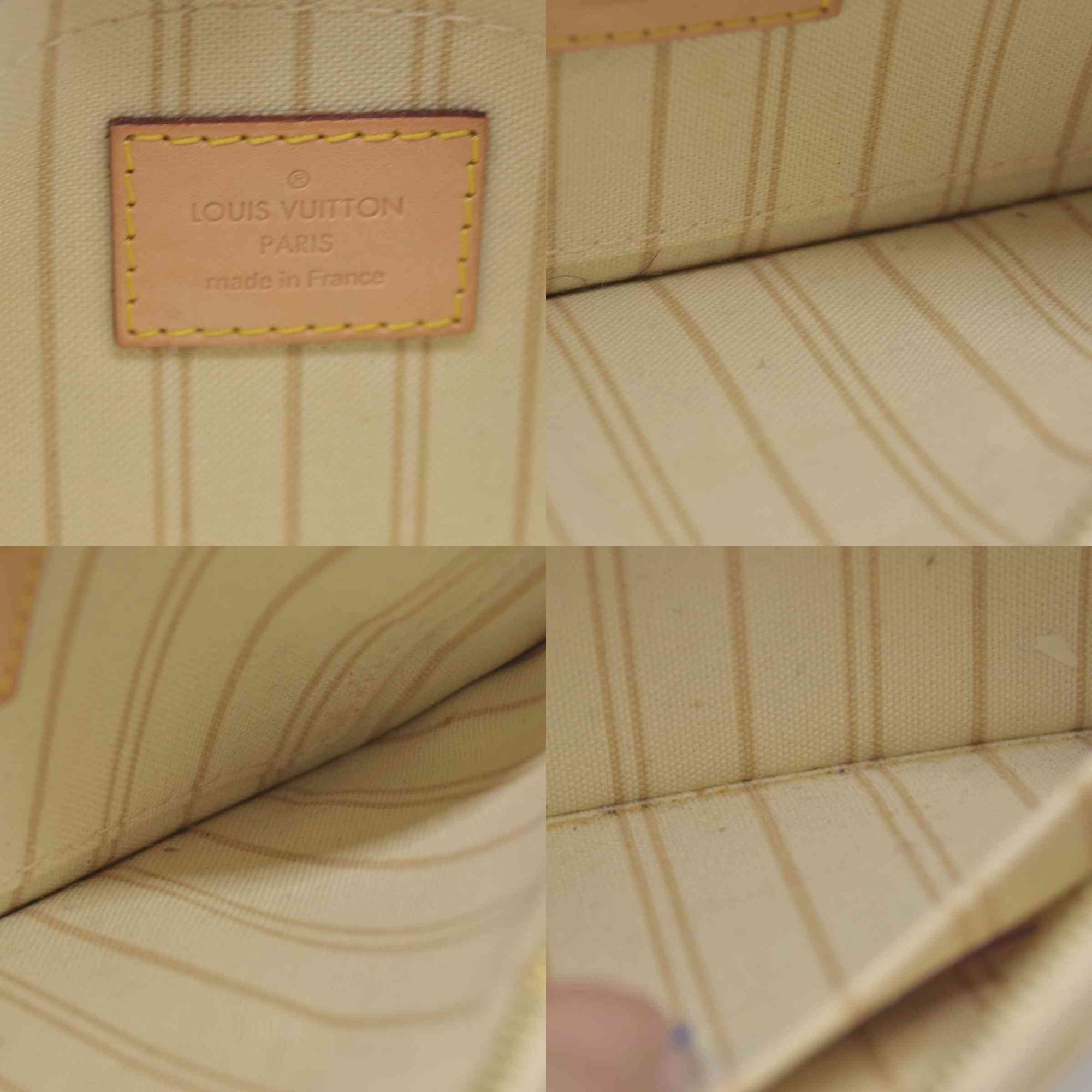$600 Louis Vuitton Damier Azur Neverfull PM Pochette AR3164