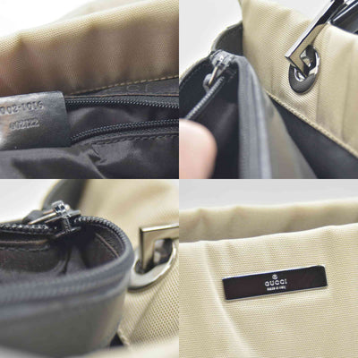 $850 CONSIGNMENT Gucci Bamboo Shoulder Bag Beige Nylon
