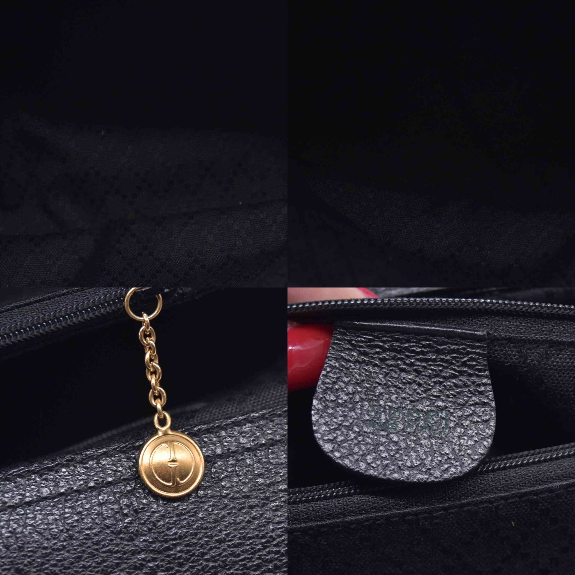 $1850 GUCCI Vintage Black Suede Leather Bamboo Top Handle Bag CONSIGNMENT 10021506
