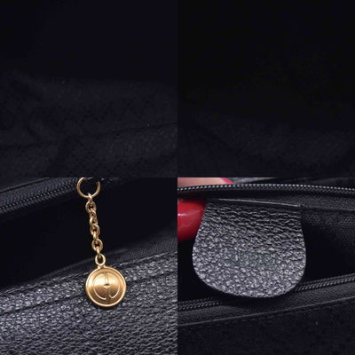 $1850 GUCCI Vintage Black Suede Leather Bamboo Top Handle Bag CONSIGNMENT 10021506