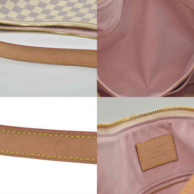 $2740 Louis Vuitton Damier Azur Slouchy MM Rose Ballerine