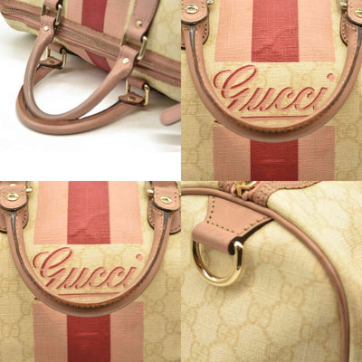 Gucci  GG Plus Monogram Web Stripe Medium Joy Boston Pink
