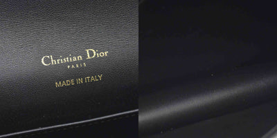 $2500 Christian Dior Lambskin Cannage Lady Dior Chain Wallet Black
