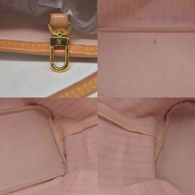 $2170 Louis Vuitton Damier Azur Neverfull MM Rose Ballerine FL4158