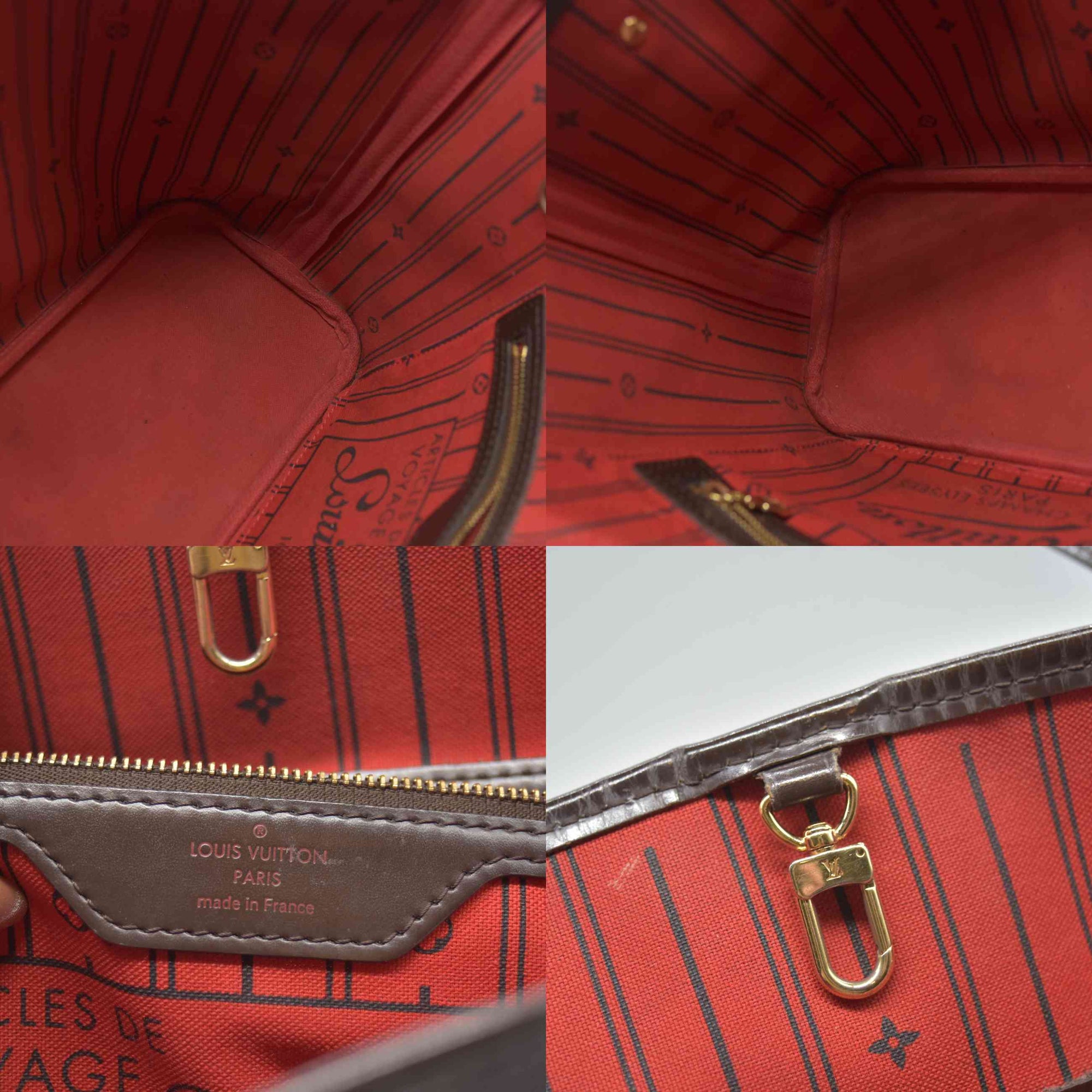 $2160 2009 Louis Vuitton LV Tote Bag Neverfull PM Brown Damier VI1099