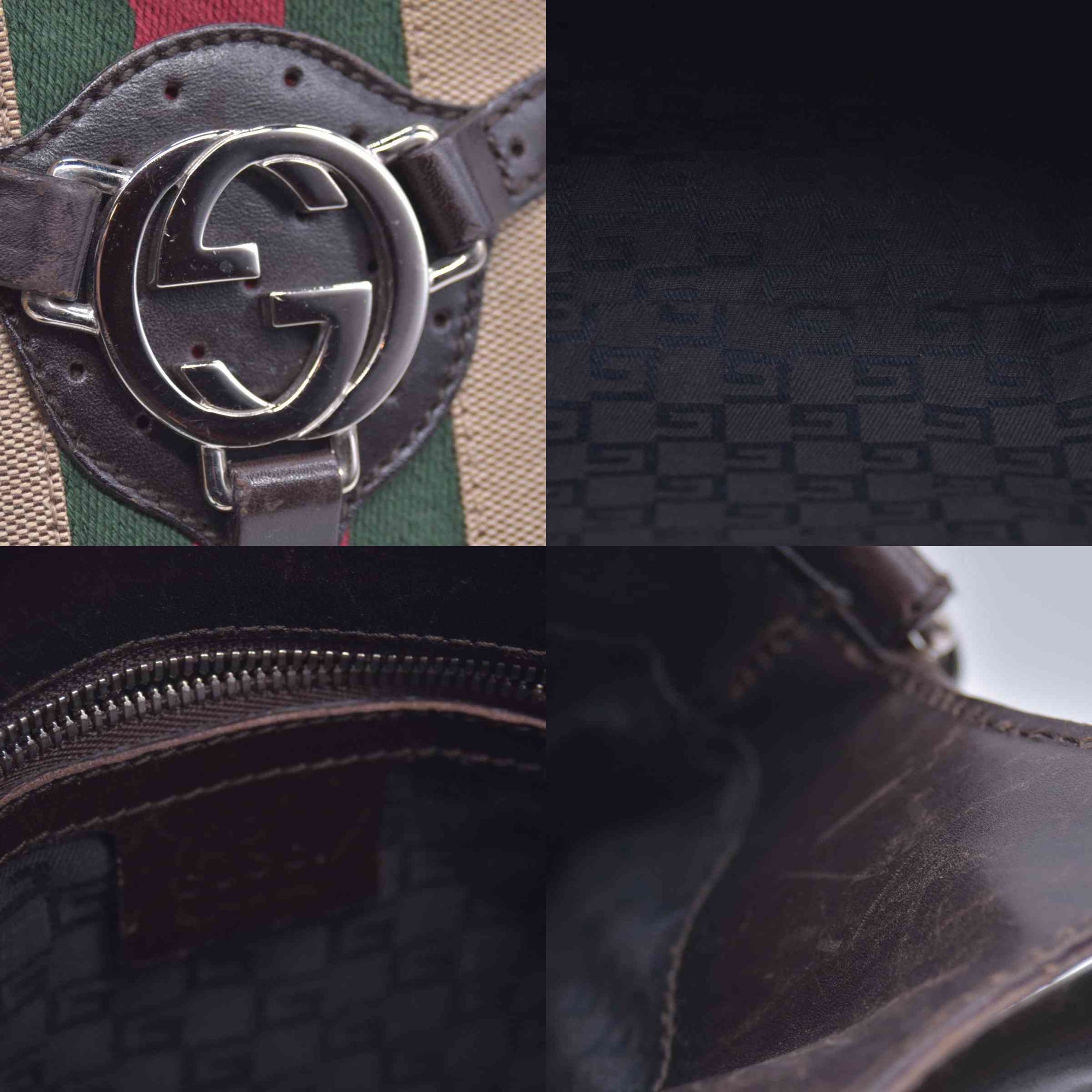 $1650 Gucci GG Web Canvas Reins Bag CONSIGNMENT 10021217
