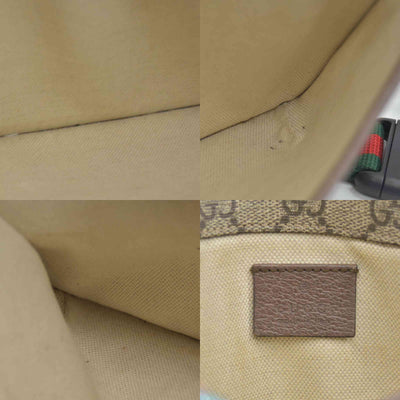 $1200 Gucci GG Supreme Monogram Neo Vintage Web Belt Bag Brown CONSIGNMENT