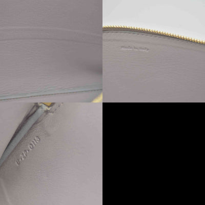 $520 Celine Fluo Grey Beige Leather Bi-Color Clutch Pouch Bag CONSIGNMENT