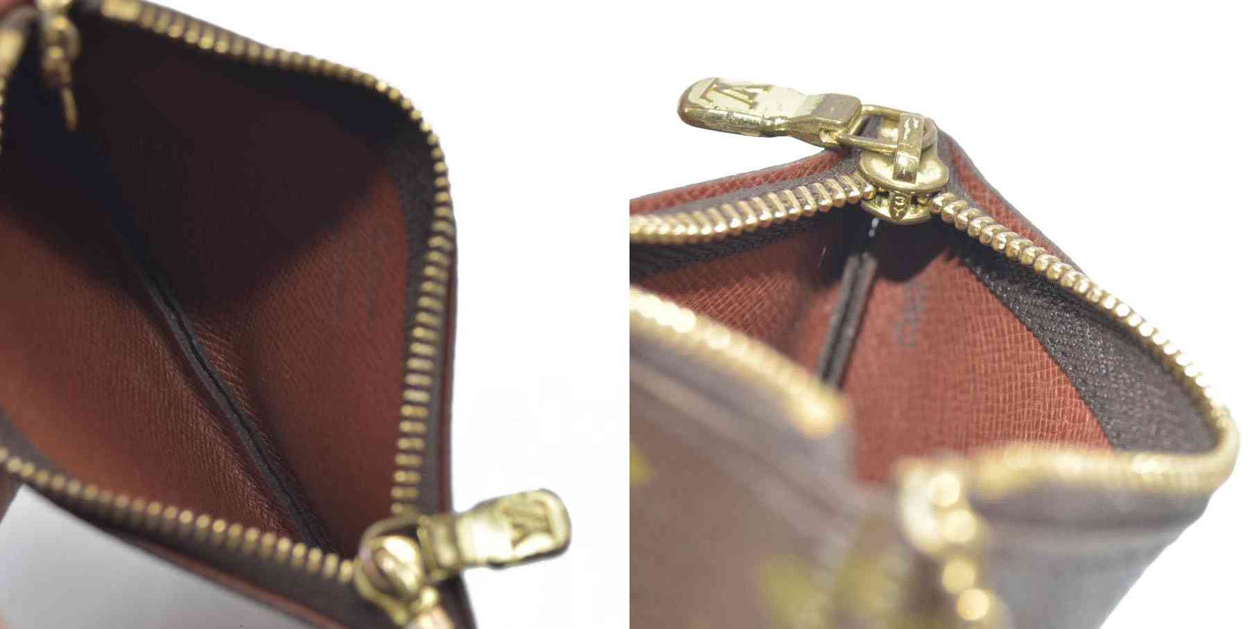 $345 LOUIS VUITTON Monogram Coin Purse Key Pochette Cles