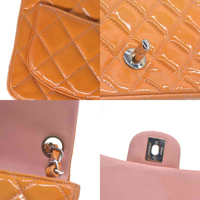 $5200 Chanel Mini Square Flap Bag Orange 2013