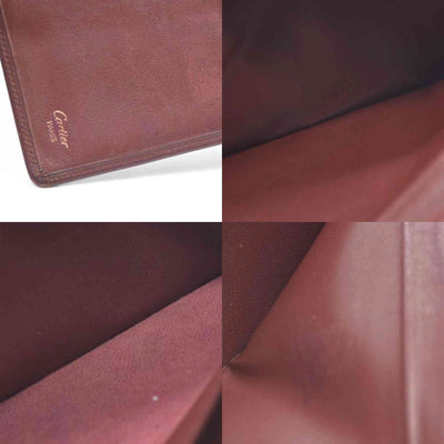 Must de Cartier Leather Bifold Long Wallet Bordeaux