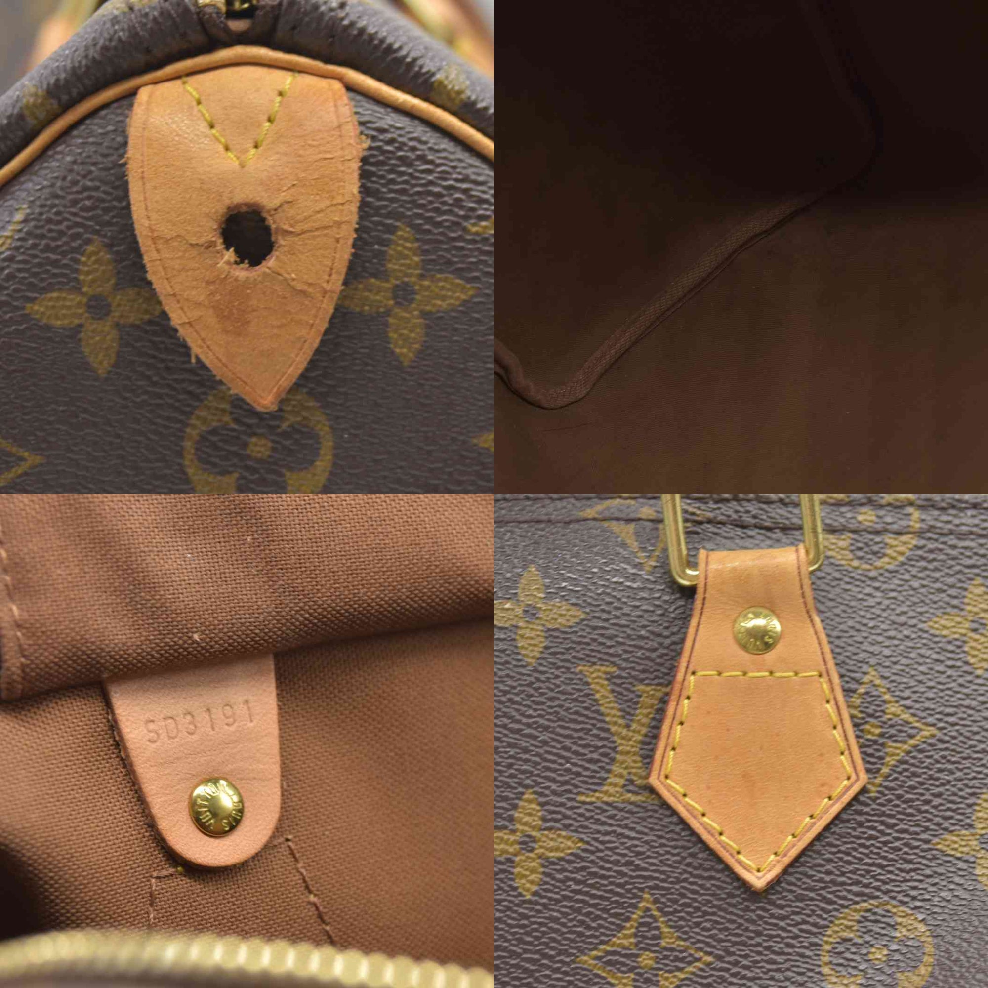 $1700 Louis Vuitton Monogram Speedy 35 SD3191 2011