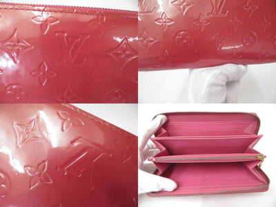 $970 Louis Vuitton Vernis Zippy Wallet Rose Litchi