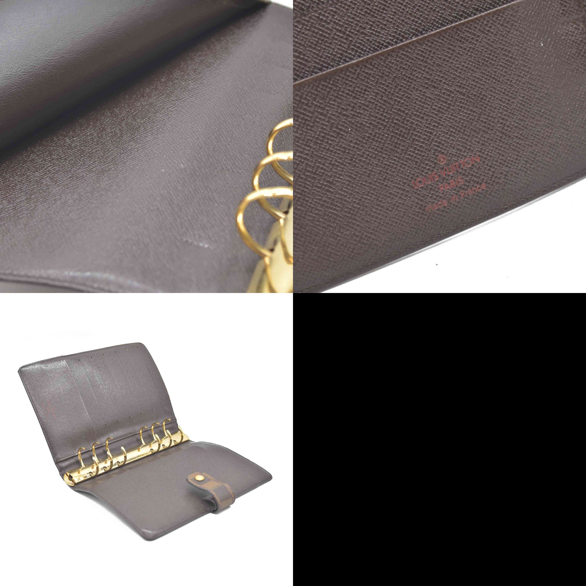 $755 Louis Vuitton Damier Ebene Medium Ring Agenda Cover Consignment NL SP0022 2002