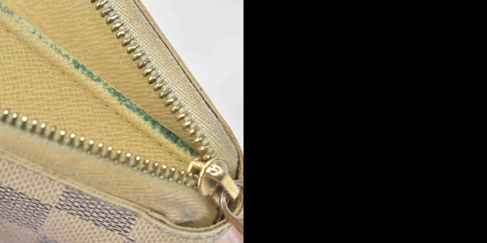 $560 2012 Louis Vuitton Damier Azur Zippy Zip Coin Purse Wallet White SN1192