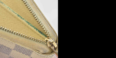 $560 2012 Louis Vuitton Damier Azur Zippy Zip Coin Purse Wallet White SN1192