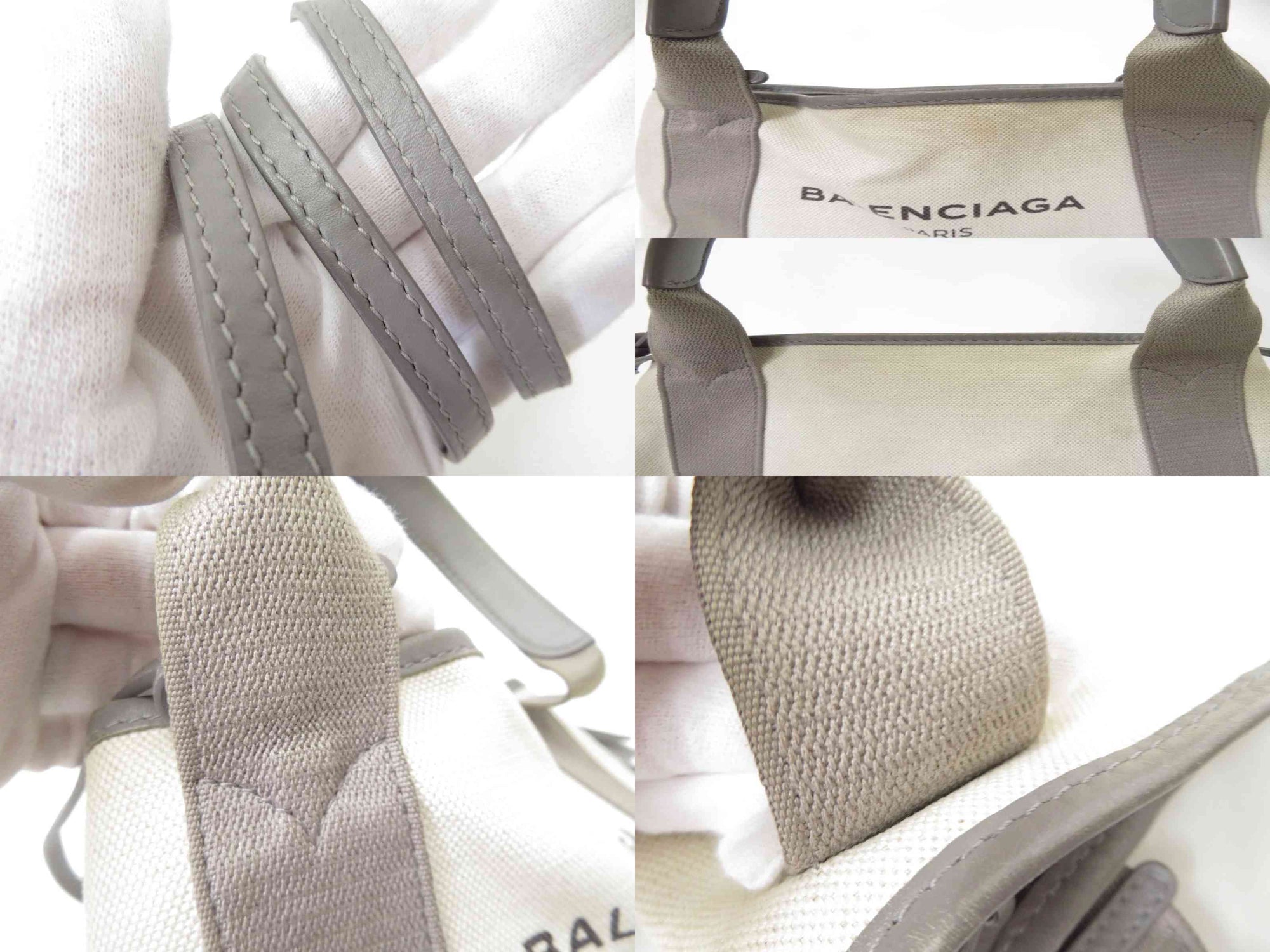 $1,150 2020 Balenciaga Navy Cabas XS Canvas 2-Way Tote 390346-2710