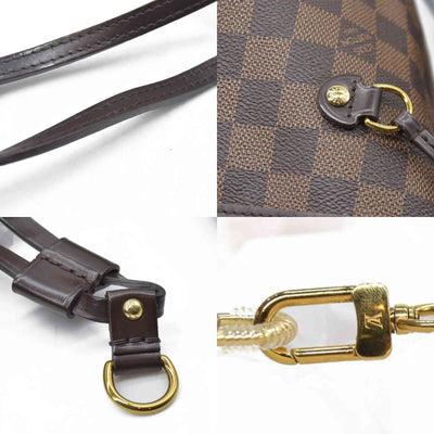 $2170 Louis Vuitton  Damier Ebene Neo Neverfull MM Rose Ballerine