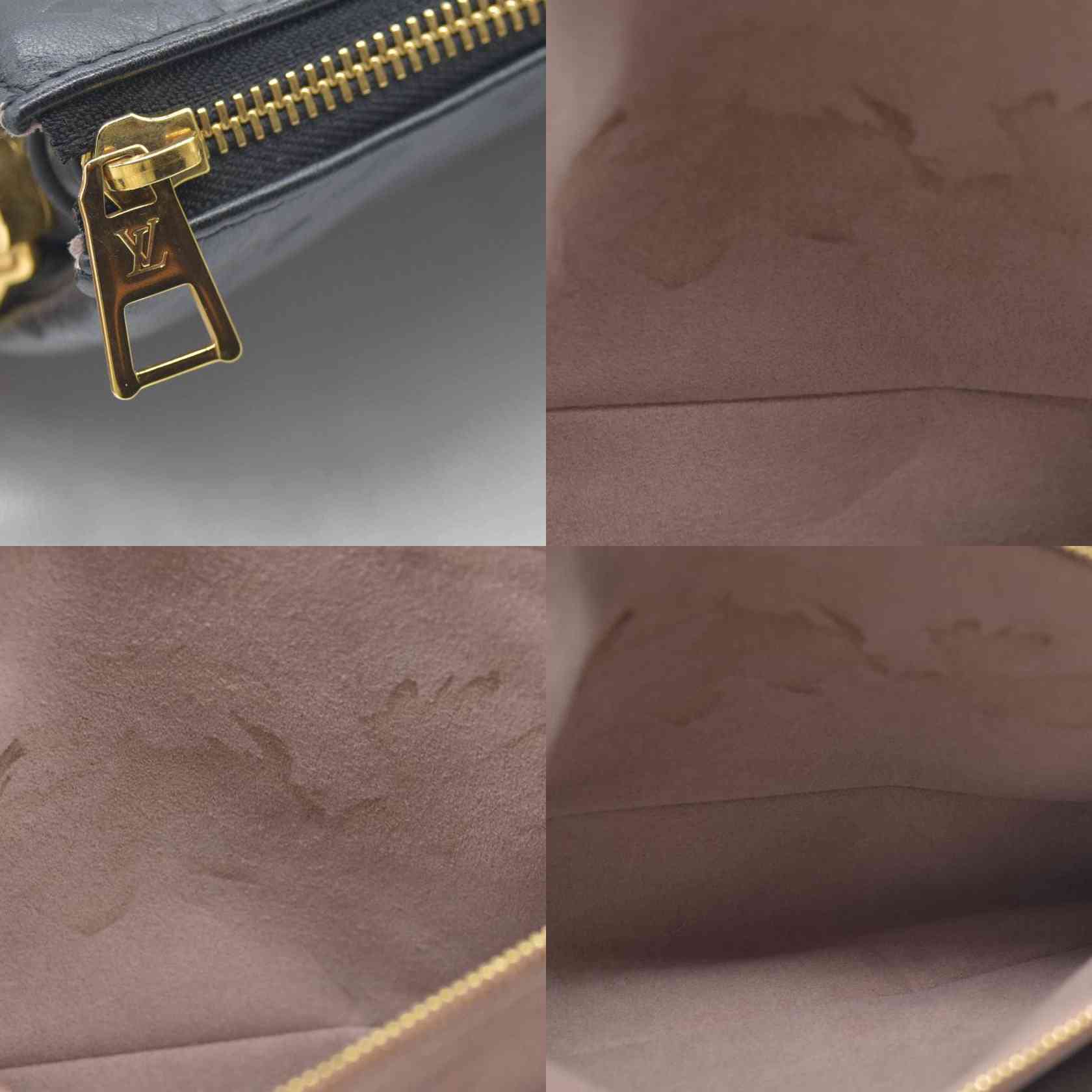 $4950 LOUIS VUITTON  Lambskin Embossed Monogram Coussin PM Black