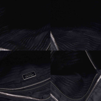 $1290 Prada Triangle Black Tessuto Nylon Shoulder Bag