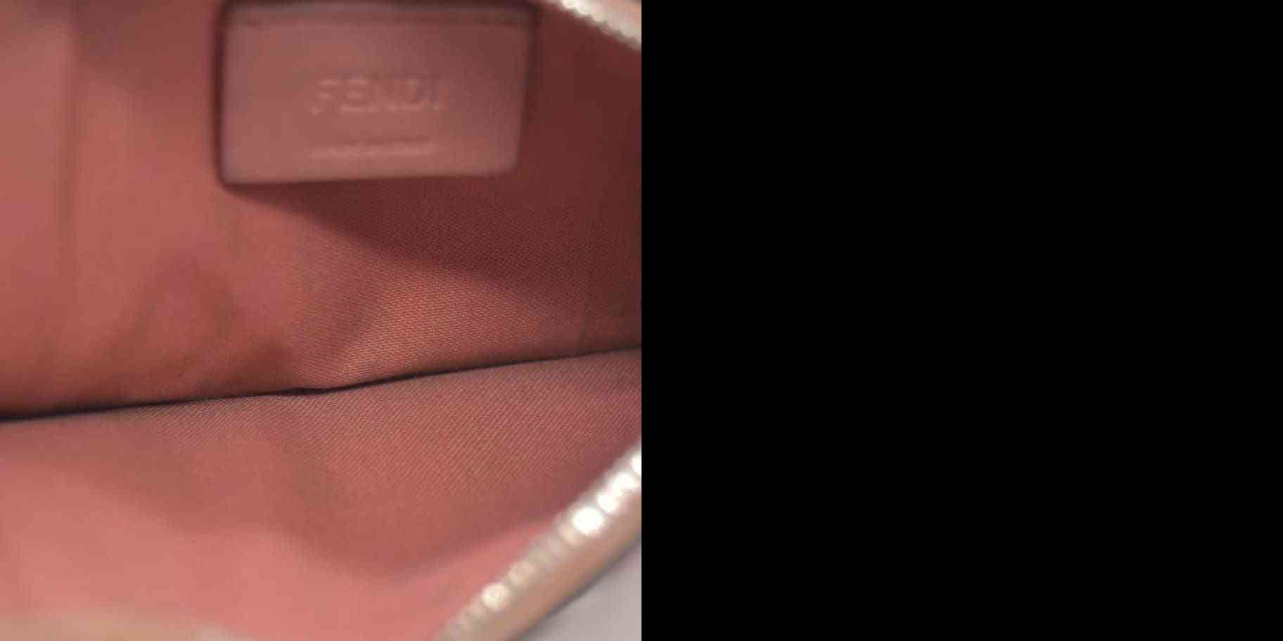 $550 FENDI F is Fendi Leather Zipped Coin Card Holder Pink