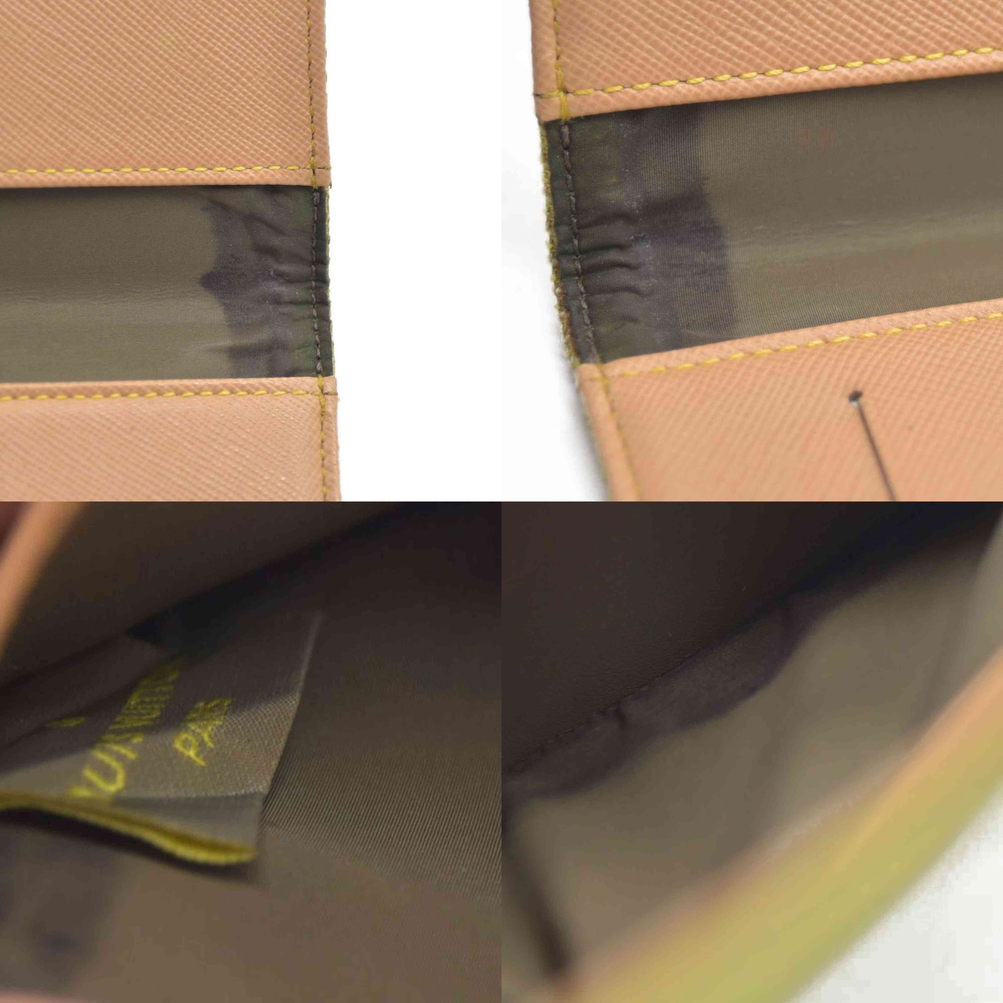 $510 Louis Vuitton  Damier Geant Americas Cup Card Holder Wallet Yellow