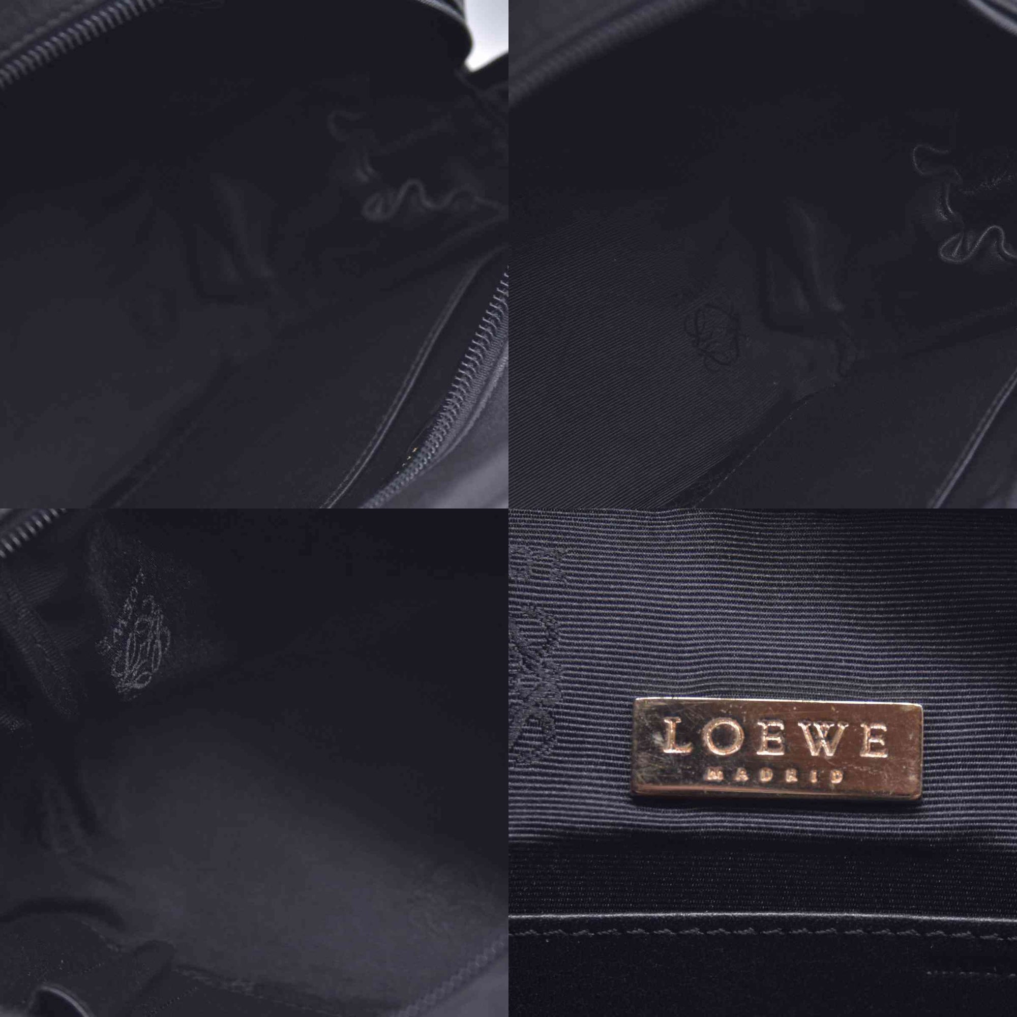 $650 LOEWE Smooth Calfskin Anagram Square Plaque Cosmetic Case Black CONSIGNMENT 10021216