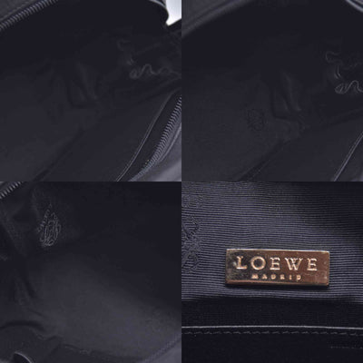 $650 LOEWE Smooth Calfskin Anagram Square Plaque Cosmetic Case Black CONSIGNMENT 10021216
