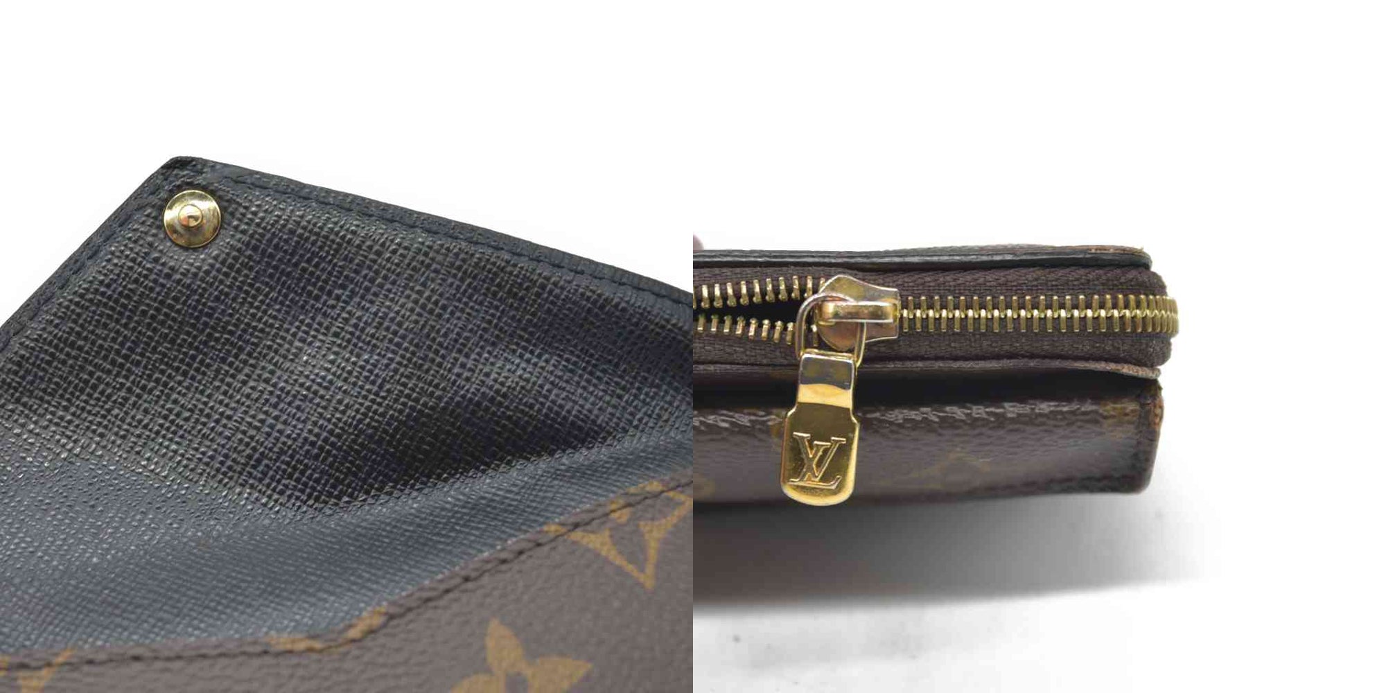 Louis Vuitton  Monogram Recto Verso Card Holder Black RFID Damaged Key Ring