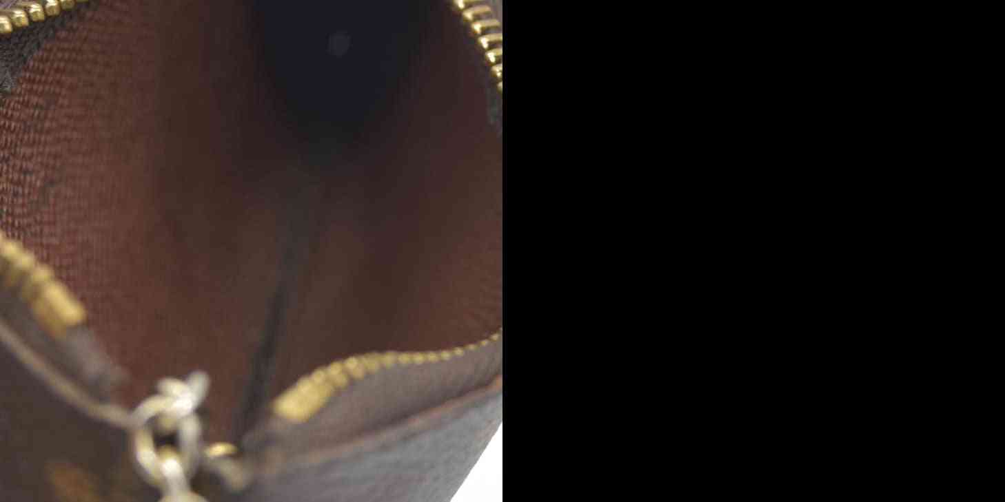 AUCTION $345 Louis Vuitton Monogram Pochette Cles Wallet Coin Purse Brown