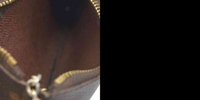 AUCTION $345 Louis Vuitton Monogram Pochette Cles Wallet Coin Purse Brown