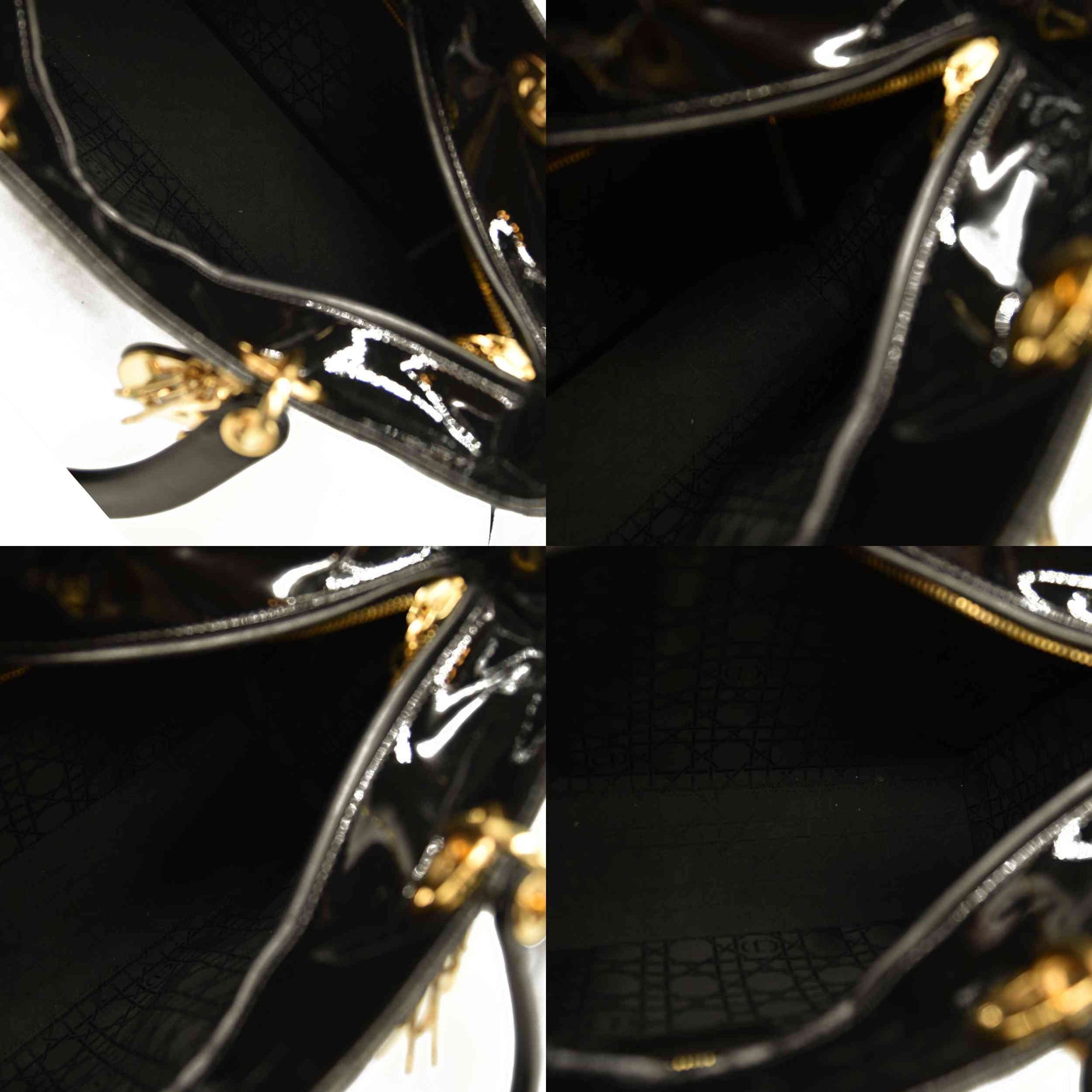 Christian Dior  Patent Cannage Large Lady Dior Black