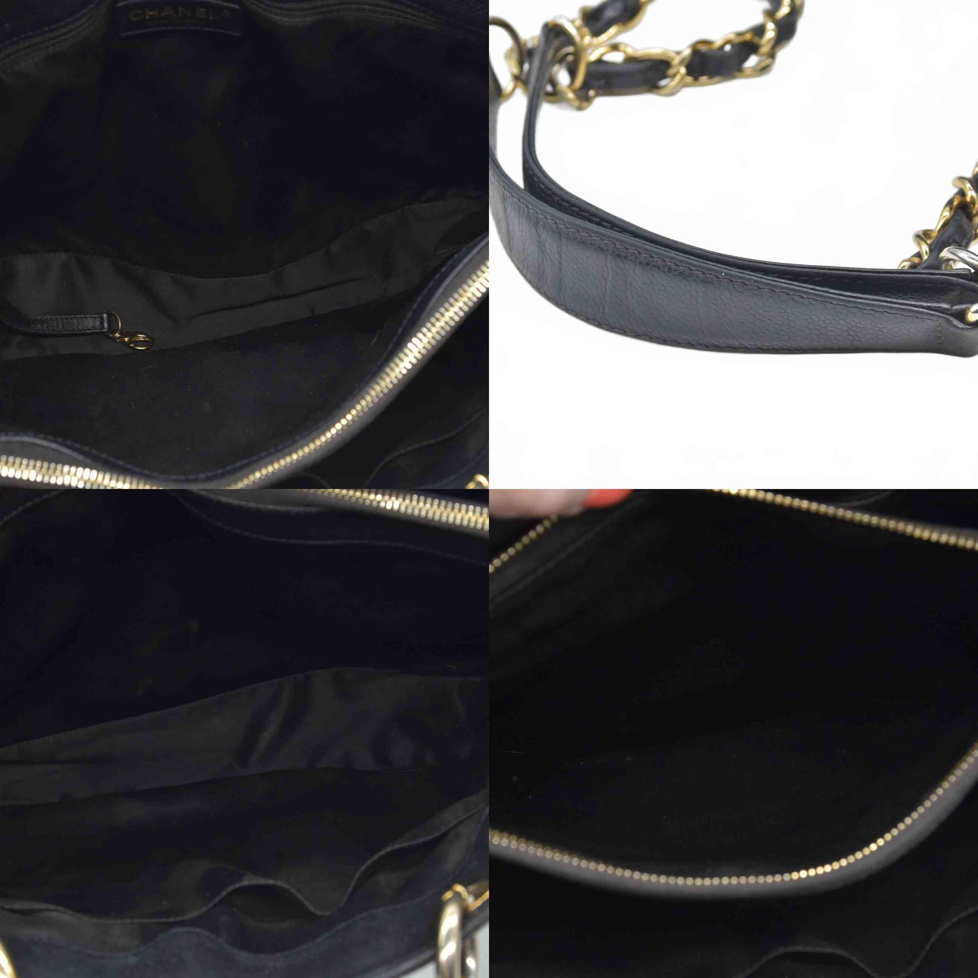$2900 2010 Chanel Grand Shopping Tote (GST) Black Caviar