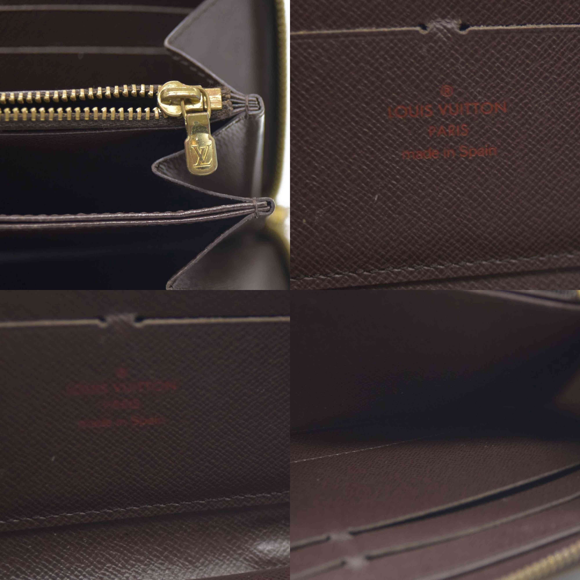 $915 Louis Vuitton Damier Ebene Zippy Wallet CA5009