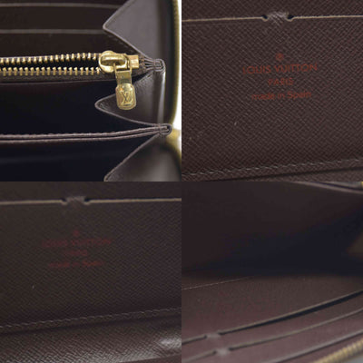 $915 Louis Vuitton Damier Ebene Zippy Wallet CA5009
