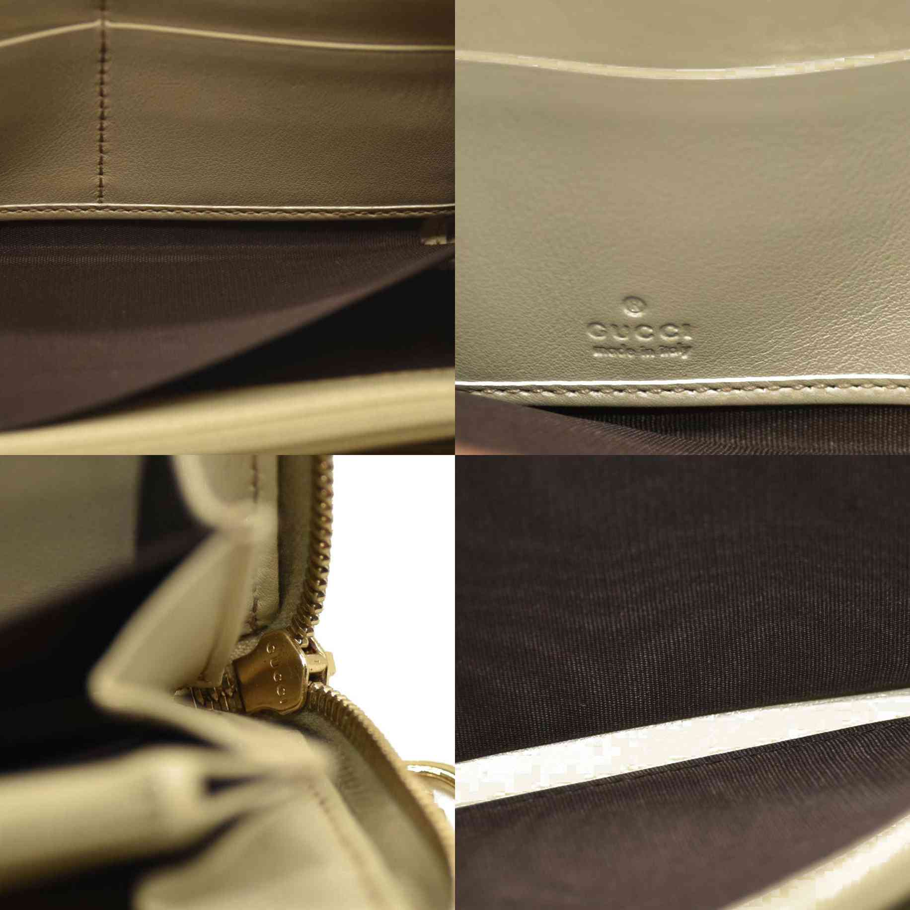 Gucci  Guccissima Large Twins Zip Around Off White $660