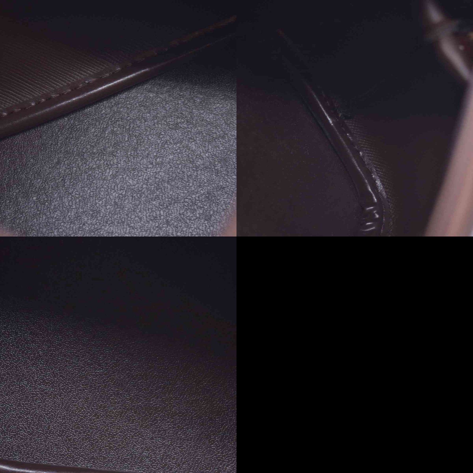 $650 BURBERRYS Coated Canvas Nova Check Wristlet Pouch Dark Brown CONSIGNMENT 10021185