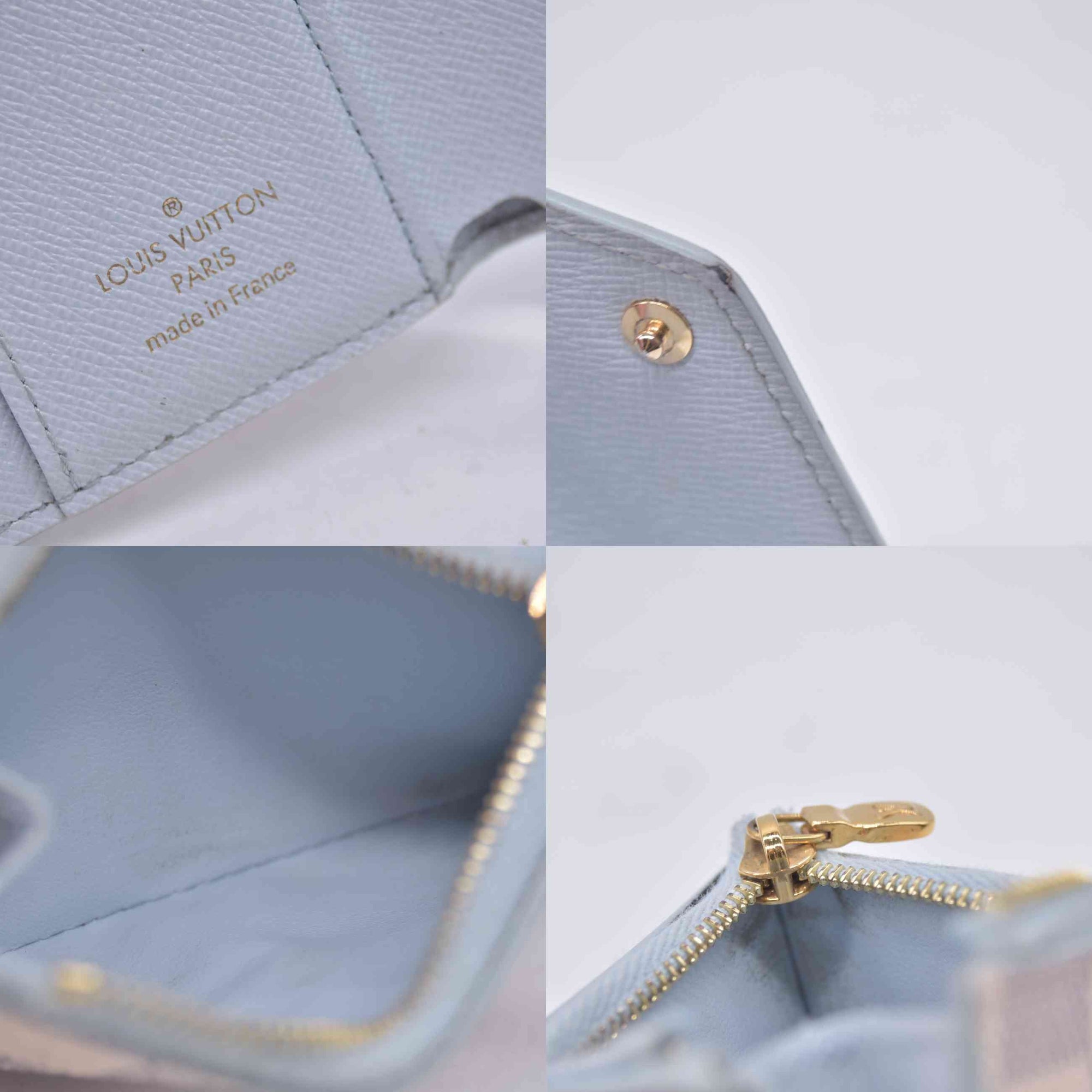$570 2021 Louis Vuitton Damier Azur Zoe Wallet Olympe MI0261