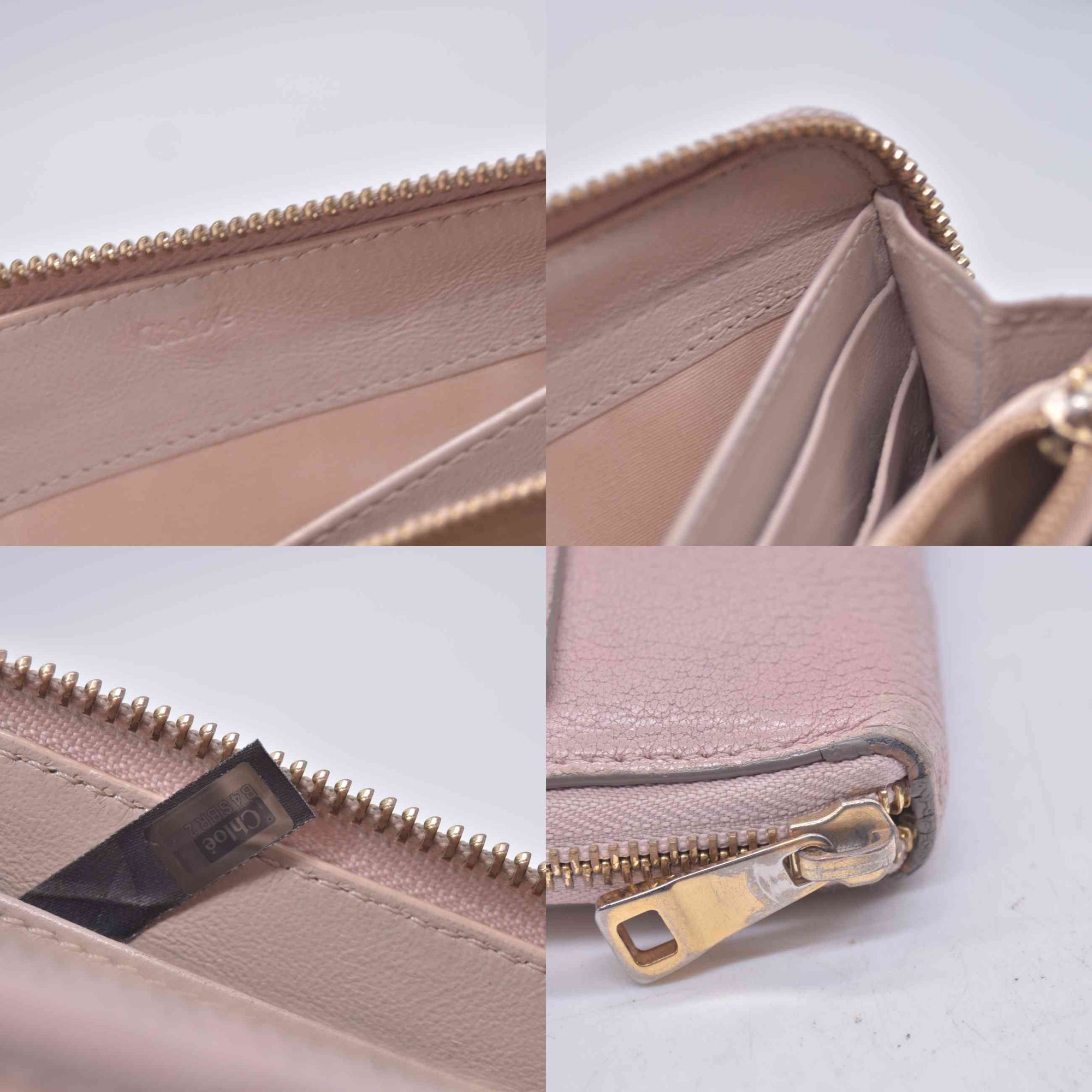 $605 2015 Chloe Long Drew Zip Around Flap Wallet Pink 10021062