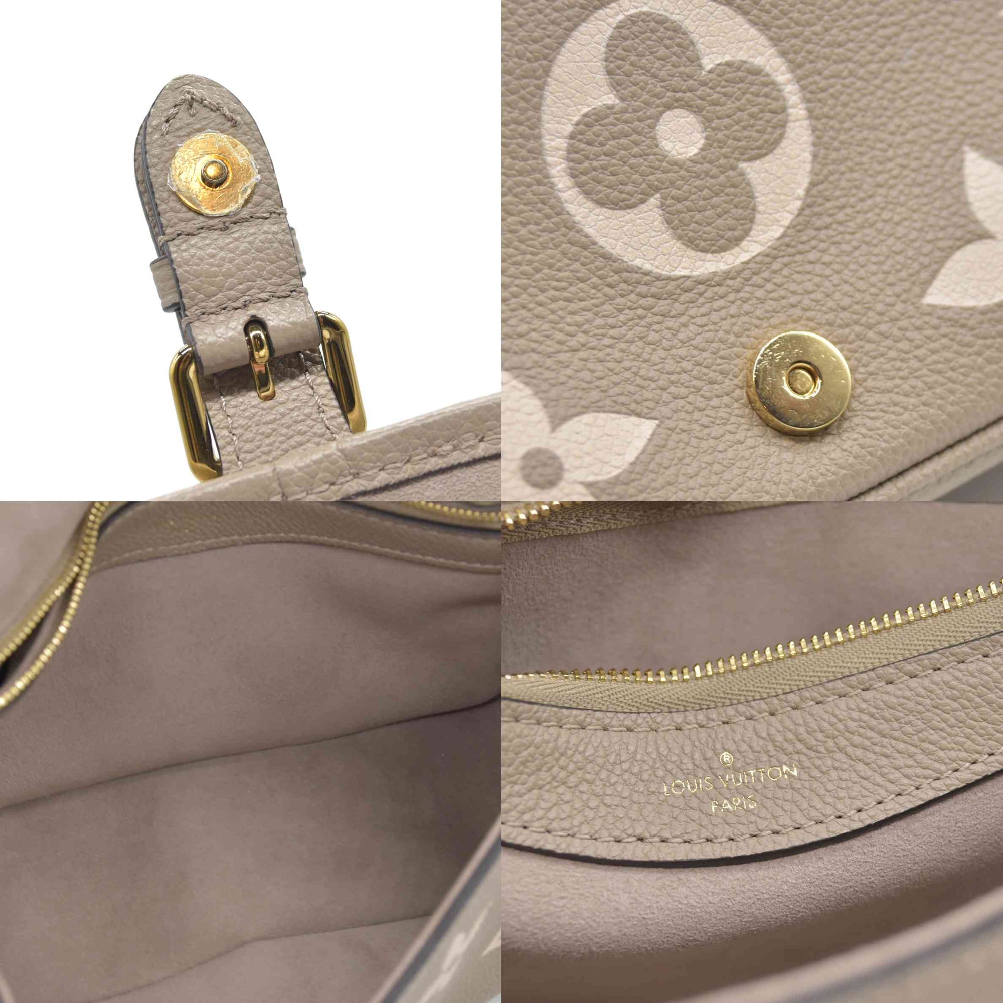 $3050 LOUIS VUITTON Empreinte Giant Monogram Diane Tourterelle Creme RFID