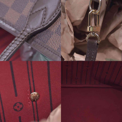 $2240 2009 Louis Vuitton Damier Ebene Neverfull MM Cherry AR0049 CONSIGNMENT 10021074