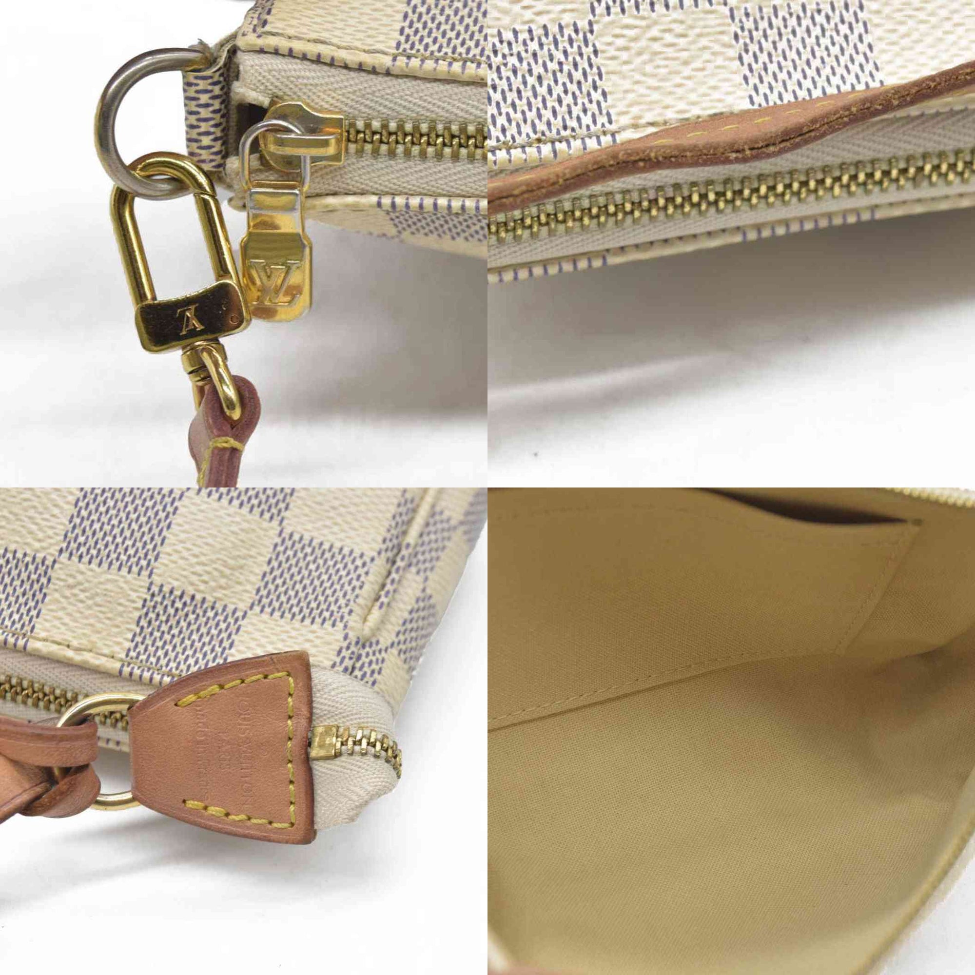 $1290 Louis Vuitton Damier Azur Pochette Accessoires NM MB2169